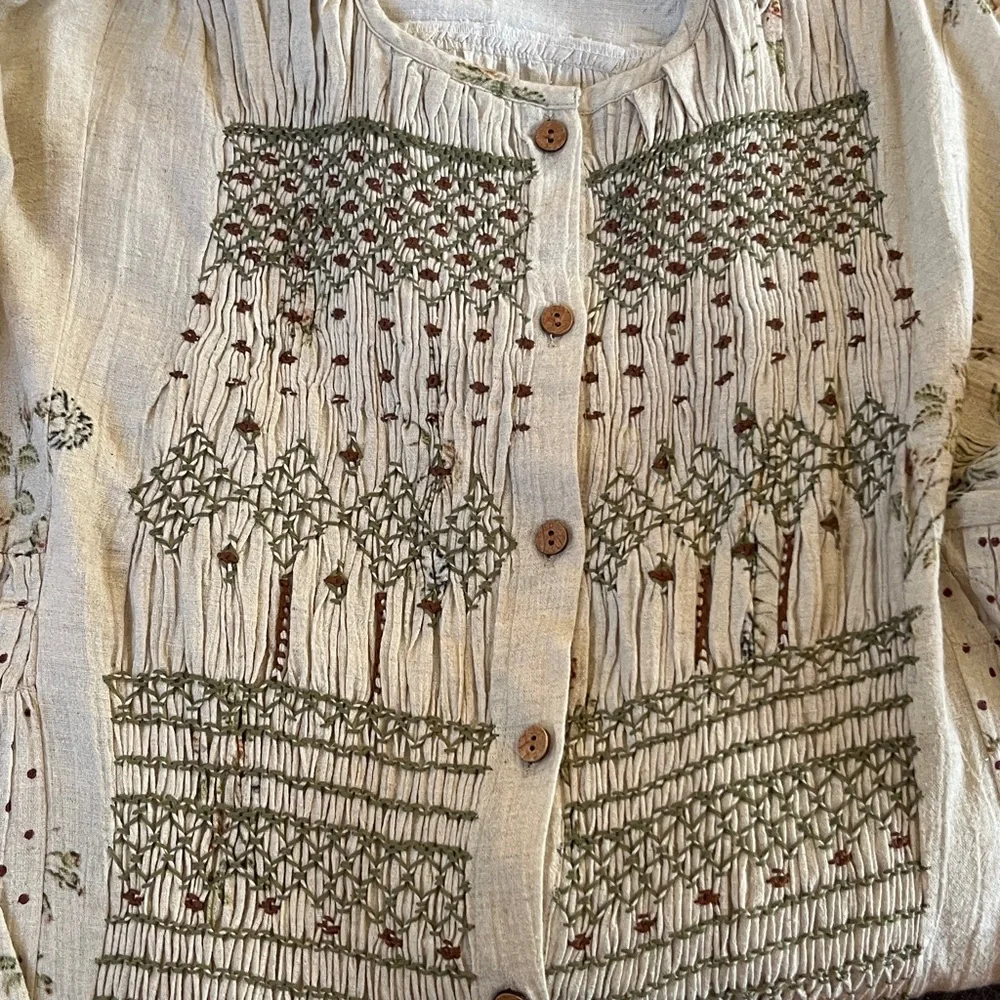 CORD Studio India  Cream Maxi Dress "Frida" dress in Ivory Dahlia Size XL - Picture 5 of 5